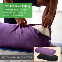 Load image into Gallery viewer, Yoga Firm Large Yoga Bolster Pillow Cushion 24" x 12" x 6" : Gray