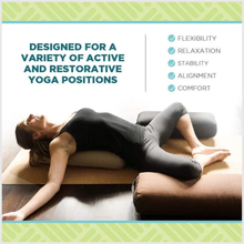 Load image into Gallery viewer, Yoga Firm Large Yoga Bolster Pillow Cushion 24" x 12" x 6" : Gray
