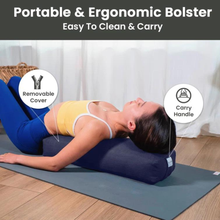 Load image into Gallery viewer, Yoga Firm Large Yoga Bolster Pillow Cushion 24" x 12" x 6" : Gray
